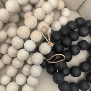 Pottery Barn Mango Wood Beaded Garlands Set